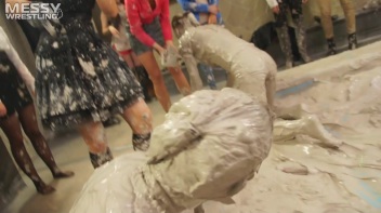 Messy Wrestling: Two Battles - No One Stops Until They're Fully Slopped! Screencap 24 on www.sinx.com