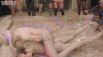 Messy Wrestling: Two Battles - No One Stops Until They're Fully Slopped! Screencap 38 on www.sinx.com