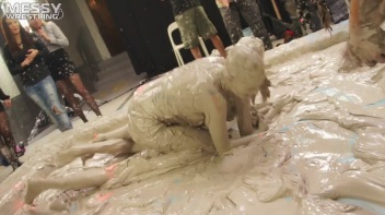 Messy Wrestling: Two Battles - No One Stops Until They're Fully Slopped! Screencap 45 on www.sinx.com