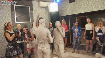 Messy Wrestling: Two Battles - No One Stops Until They're Fully Slopped! Screencap 49 on www.sinx.com