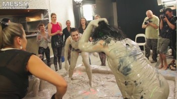 Messy Wrestling: Two Battles - No One Stops Until They're Fully Slopped! Screencap 58 on www.sinx.com