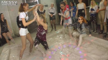 Messy Wrestling: Two Battles - No One Stops Until They're Fully Slopped! Screencap 7 on www.sinx.com