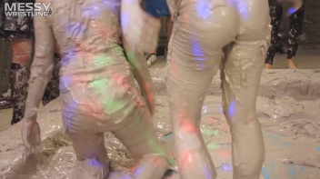 Messy Wrestling: Two Battles - No One Stops Until They're Fully Slopped! Screencap 70 on www.sinx.com