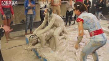 Messy Wrestling: Two Battles - No One Stops Until They're Fully Slopped! Screencap 72 on www.sinx.com