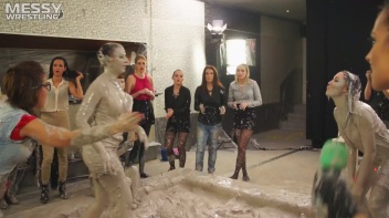 Messy Wrestling: Two Battles - No One Stops Until They're Fully Slopped! Screencap 83 on www.sinx.com