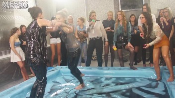 Messy Wrestling: Royal Oil Smackdown - Get Her Down And Slop Around! 2 Audience Fights! Screencap 64 on www.sinx.com