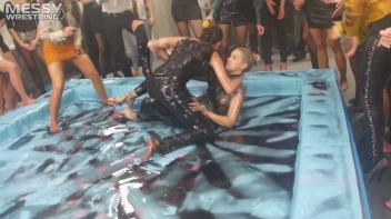 Messy Wrestling: Royal Oil Smackdown - Get Her Down And Slop Around! 2 Audience Fights! Screencap 78 on www.sinx.com