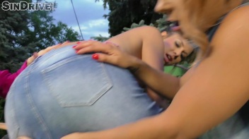 Jacked Up In Denim!  Lesbo Threeway Rips That Shit To Get To The Clits!  Big Titty Bombshell Takes The Lead! Screencap 72 on www.sinx.com