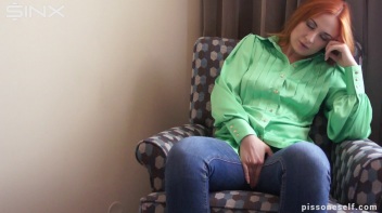 Piss Desperation Makes Redhead Gush Over Denims Screencap 3 on www.sinx.com