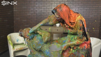 Eurobabes Get Covered In Wet And Messy Paint Catfight Screencap 72 on www.sinx.com