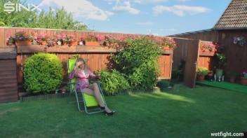 Blonde Fights Her Maid In The Pool Screencap 2 on www.sinx.com