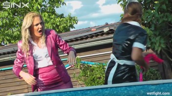 Blonde Fights Her Maid In The Pool Screencap 30 on www.sinx.com