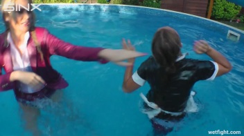Blonde Fights Her Maid In The Pool Screencap 45 on www.sinx.com