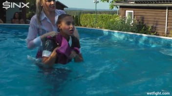 Blonde Fights Her Maid In The Pool Screencap 50 on www.sinx.com