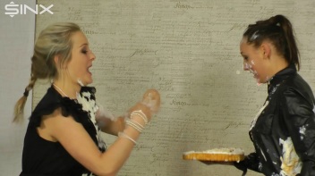 Wet And Messy Food Fighting Babes Screencap 16 on www.sinx.com