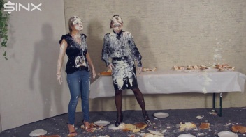 Wet And Messy Food Fighting Babes Screencap 38 on www.sinx.com