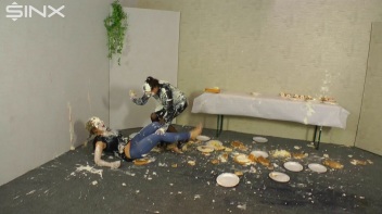Wet And Messy Food Fighting Babes Screencap 42 on www.sinx.com