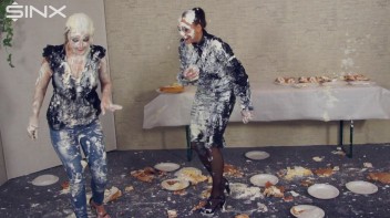 Wet And Messy Food Fighting Babes Screencap 46 on www.sinx.com