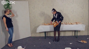 Wet And Messy Food Fighting Babes Screencap 8 on www.sinx.com