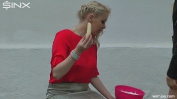 Sensual Blondes Smear Cream Over Their Sexy Clothes Screencap 1 on www.sinx.com