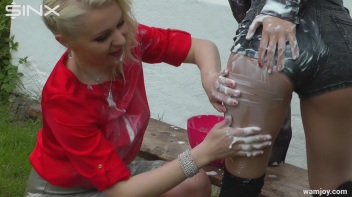 Sensual Blondes Smear Cream Over Their Sexy Clothes Screencap 21 on www.sinx.com