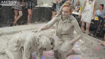Messy Wrestling: Blonde Bombshells Rock The Ring And Get Their Mud On! Screencap 24 on www.sinx.com