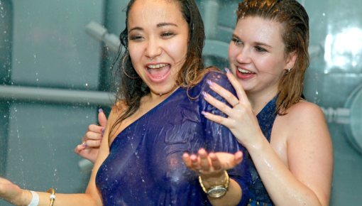 Latest deal - Hard nipples peeking through wet t-shirt