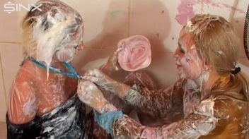 Wet and Messy Blondes Get Doused In Paint Screencap 47 on www.sinx.com