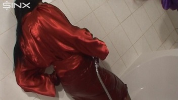 Slippery Clothed Bathtub Fun For Lesbians Screencap 15 on www.sinx.com