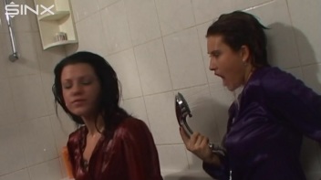 Slippery Clothed Bathtub Fun For Lesbians Screencap 52 on www.sinx.com