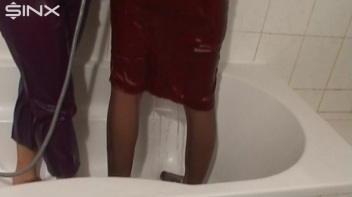 Slippery Clothed Bathtub Fun For Lesbians Screencap 69 on www.sinx.com