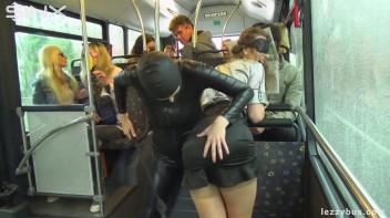 Latex Wearing Lesbian Sluts Get Crazy On The Bus Screencap 9 on www.sinx.com