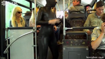 Latex Wearing Lesbian Sluts Get Crazy On The Bus Screencap 4 on www.sinx.com