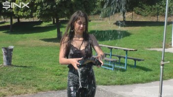 Gorgeous Girls Get Wet And Messy In The Park Screencap 108 on www.sinx.com