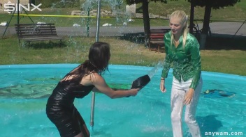 Gorgeous Girls Get Wet And Messy In The Park Screencap 11 on www.sinx.com