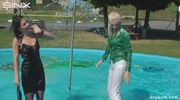 Gorgeous Girls Get Wet And Messy In The Park Screencap 12 on www.sinx.com