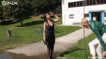 Gorgeous Girls Get Wet And Messy In The Park Screencap 121 on www.sinx.com