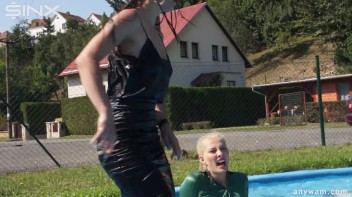 Gorgeous Girls Get Wet And Messy In The Park Screencap 28 on www.sinx.com