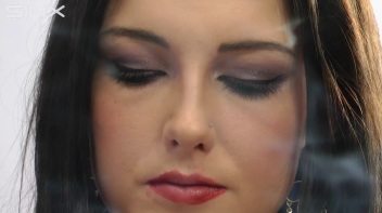 Dark Haired Teen Smokes In Red Lipstick Screencap 35 on www.sinx.com