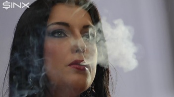 Dark Haired Teen Smokes In Red Lipstick Screencap 10 on www.sinx.com