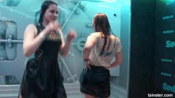 Cute chicks party underneath the club shower Screencap 11 on www.sinx.com