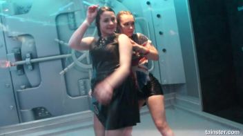Cute chicks party underneath the club shower Screencap 13 on www.sinx.com