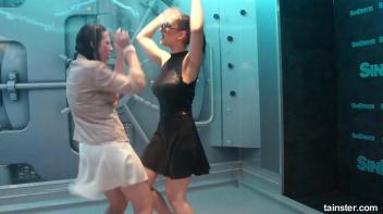 Cute chicks party underneath the club shower Screencap 32 on www.sinx.com