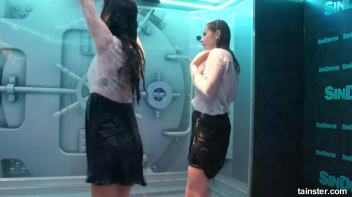 Cute chicks party underneath the club shower Screencap 73 on www.sinx.com
