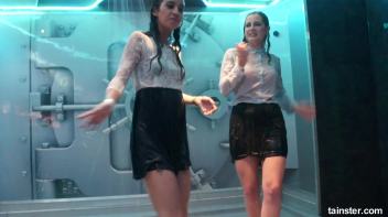 Cute chicks party underneath the club shower Screencap 81 on www.sinx.com