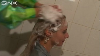 Fully Dressed Ladies Wash Their Hair Together Screencap 19 on www.sinx.com
