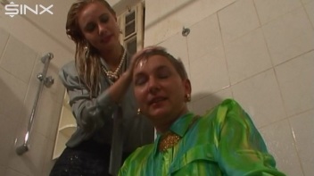 Fully Dressed Ladies Wash Their Hair Together Screencap 57 on www.sinx.com