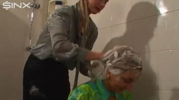 Fully Dressed Ladies Wash Their Hair Together Screencap 68 on www.sinx.com