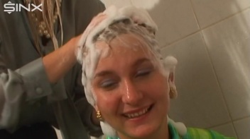 Fully Dressed Ladies Wash Their Hair Together Screencap 69 on www.sinx.com