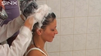 Pretty Girls Enjoy Hair Washing And Lathering Screencap 61 on www.sinx.com